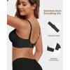 imageHORISUN Wireless Seamless Bras for Women Deep V Neck Comfortable Push Up Bra No UnderwireBlack