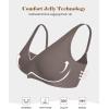imageHORISUN Wireless Seamless Bras for Women Deep V Neck Comfortable Push Up Bra No UnderwireCoffee