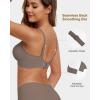 imageHORISUN Wireless Seamless Bras for Women Deep V Neck Comfortable Push Up Bra No UnderwireCoffee