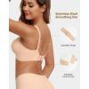 imageHORISUN Wireless Seamless Bras for Women Deep V Neck Comfortable Push Up Bra No UnderwireNude