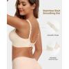 imageHORISUN Wireless Seamless Bras for Women Deep V Neck Comfortable Push Up Bra No UnderwireOffwhite
