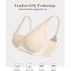 imageHORISUN Wireless Seamless Bras for Women Deep V Neck Comfortable Push Up Bra No UnderwireOffwhite