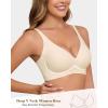 imageHORISUN Wireless Seamless Bras for Women Deep V Neck Comfortable Push Up Bra No UnderwireOffwhite