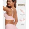 imageHORISUN Wireless Seamless Bras for Women Deep V Neck Comfortable Push Up Bra No UnderwirePink