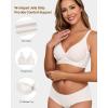 imageHORISUN Wireless Seamless Bras for Women Deep V Neck Comfortable Push Up Bra No UnderwireWhite