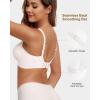 imageHORISUN Wireless Seamless Bras for Women Deep V Neck Comfortable Push Up Bra No UnderwireWhite