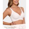 imageHORISUN Wireless Seamless Bras for Women Deep V Neck Comfortable Push Up Bra No UnderwireWhite