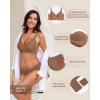 imageHORISUN Wireless Seamless Bras for Women No Underwire Wavy V Neck Soft Support Full Coverage Comfortable BraCoffee
