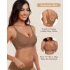 imageHORISUN Wireless Seamless Bras for Women No Underwire Wavy V Neck Soft Support Full Coverage Comfortable BraCoffee