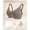 imageHORISUN Wireless Seamless Bras for Women No Underwire Wavy V Neck Soft Support Full Coverage Comfortable BraGrey