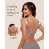 imageHORISUN Wireless Seamless Bras for Women No Underwire Wavy V Neck Soft Support Full Coverage Comfortable BraGrey