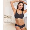 imageHORISUN Wireless Seamless Bras for Women No Underwire Wavy V Neck Soft Support Full Coverage Comfortable BraJacquard Dark Grey Magic Black