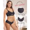 imageHORISUN Wireless Seamless Bras for Women No Underwire Wavy V Neck Soft Support Full Coverage Comfortable BraJacquard Dark Grey Magic Black