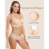 imageHORISUN Wireless Seamless Bras for Women No Underwire Wavy V Neck Soft Support Full Coverage Comfortable BraJacquard Skin
