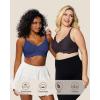 imageHORISUN Wireless Seamless Bras for Women No Underwire Wavy V Neck Soft Support Full Coverage Comfortable BraNavy Blue