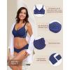 imageHORISUN Wireless Seamless Bras for Women No Underwire Wavy V Neck Soft Support Full Coverage Comfortable BraNavy Blue