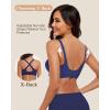 imageHORISUN Wireless Seamless Bras for Women No Underwire Wavy V Neck Soft Support Full Coverage Comfortable BraNavy Blue