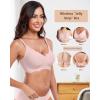 imageHORISUN Wireless Seamless Bras for Women No Underwire Wavy V Neck Soft Support Full Coverage Comfortable BraPink