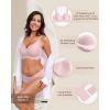 imageHORISUN Wireless Seamless Bras for Women No Underwire Wavy V Neck Soft Support Full Coverage Comfortable BraPink