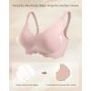 imageHORISUN Wireless Seamless Bras for Women No Underwire Wavy V Neck Soft Support Full Coverage Comfortable BraPink