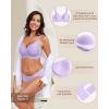imageHORISUN Wireless Seamless Bras for Women No Underwire Wavy V Neck Soft Support Full Coverage Comfortable BraPurple