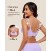 imageHORISUN Wireless Seamless Bras for Women No Underwire Wavy V Neck Soft Support Full Coverage Comfortable BraPurple