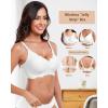 imageHORISUN Wireless Seamless Bras for Women No Underwire Wavy V Neck Soft Support Full Coverage Comfortable BraWhite