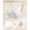 imageHORISUN Wireless Seamless Bras for Women No Underwire Wavy V Neck Soft Support Full Coverage Comfortable BraWhite