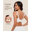 imageHORISUN Wireless Seamless Bras for Women No Underwire Wavy V Neck Soft Support Full Coverage Comfortable BraWhite