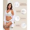 imageHORISUN Wireless Seamless Bras for Women No Underwire Wavy V Neck Soft Support Full Coverage Comfortable BraWhite