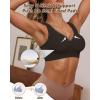 imageHORISUN Women Wireless Bras Seamless Cross Back V Neck No Underwire Bralette Comfort T Shirt BraBlack