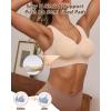 imageHORISUN Women Wireless Bras Seamless Cross Back V Neck No Underwire Bralette Comfort T Shirt BraNude