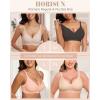 imageHORISUN Womens Bras for Women Wireless Comfort Full Coverage Mesh Breathable Padded No Underwire Support T Shirt BraBasic Coral Pink