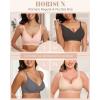 imageHORISUN Womens Bras for Women Wireless Comfort Full Coverage Mesh Breathable Padded No Underwire Support T Shirt BraBasic Gray Blue