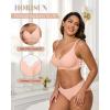 imageHORISUN Womens Bras for Women Wireless Comfort Full Coverage Mesh Breathable Padded No Underwire Support T Shirt BraBasic Pink