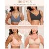 imageHORISUN Womens Bras for Women Wireless Comfort Full Coverage Mesh Breathable Padded No Underwire Support T Shirt BraBasic Pink