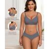 imageHORISUN Womens Bras for Women Wireless Comfort Full Coverage Mesh Breathable Padded No Underwire Support T Shirt BraGrey