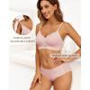 imageHORISUN Womens Bras for Women Wireless Comfort Full Coverage Mesh Breathable Padded No Underwire Support T Shirt BraPink