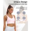 imageHORISUN Womens Ruched VNeck Longline Sports Bra Racerback Paded Yoga Activewear Moisture Wicking Low Cut Crop Tank Top1pink