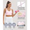 imageHORISUN Womens Ruched VNeck Longline Sports Bra Racerback Paded Yoga Activewear Moisture Wicking Low Cut Crop Tank Top1pink