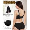 imageHORISUN Womens Seamless Bra Wavy Wireless Full Coverage Padded Smoothing No Underwire Comfort V Neck Bralettes with SupportBlack