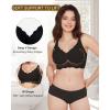 imageHORISUN Womens Seamless Bra Wavy Wireless Full Coverage Padded Smoothing No Underwire Comfort V Neck Bralettes with SupportBlack