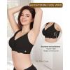 imageHORISUN Womens Seamless Bra Wavy Wireless Full Coverage Padded Smoothing No Underwire Comfort V Neck Bralettes with SupportBlack