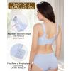 imageHORISUN Womens Seamless Bra Wavy Wireless Full Coverage Padded Smoothing No Underwire Comfort V Neck Bralettes with SupportGray Blue