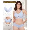 imageHORISUN Womens Seamless Bra Wavy Wireless Full Coverage Padded Smoothing No Underwire Comfort V Neck Bralettes with SupportGray Blue