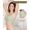 imageHORISUN Womens Seamless Bra Wavy Wireless Full Coverage Padded Smoothing No Underwire Comfort V Neck Bralettes with SupportGreen