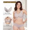 imageHORISUN Womens Seamless Bra Wavy Wireless Full Coverage Padded Smoothing No Underwire Comfort V Neck Bralettes with SupportGrey