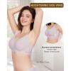 imageHORISUN Womens Seamless Bra Wavy Wireless Full Coverage Padded Smoothing No Underwire Comfort V Neck Bralettes with SupportLavender Grey