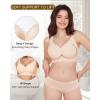 imageHORISUN Womens Seamless Bra Wavy Wireless Full Coverage Padded Smoothing No Underwire Comfort V Neck Bralettes with SupportNude