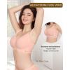 imageHORISUN Womens Seamless Bra Wavy Wireless Full Coverage Padded Smoothing No Underwire Comfort V Neck Bralettes with SupportPink